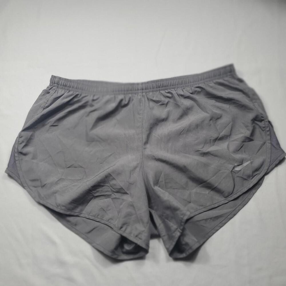 Nike Womens Gray Atlhetic Double lined Elastic Waist Drawstring shorts sz L